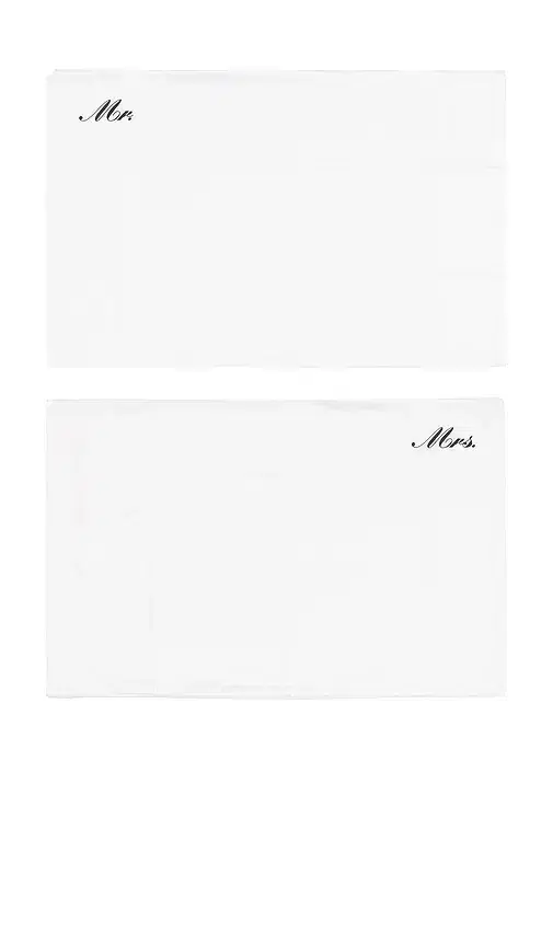 Abbode Mr & Mrs Corner Pillowcase Set