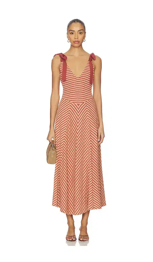 Free People x free-est Cecelia Midi Dress In Burnt Henna Combo