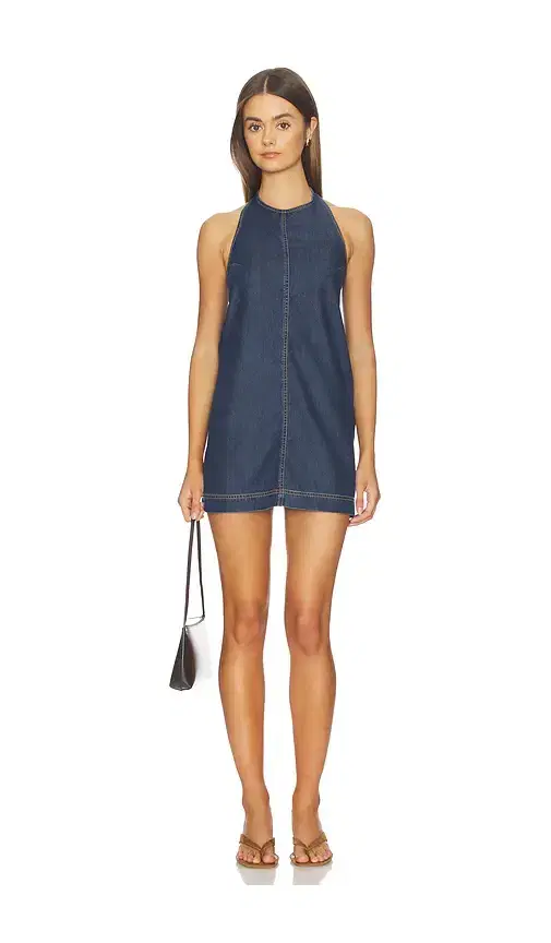 Good American Denim Halter Shift Dress