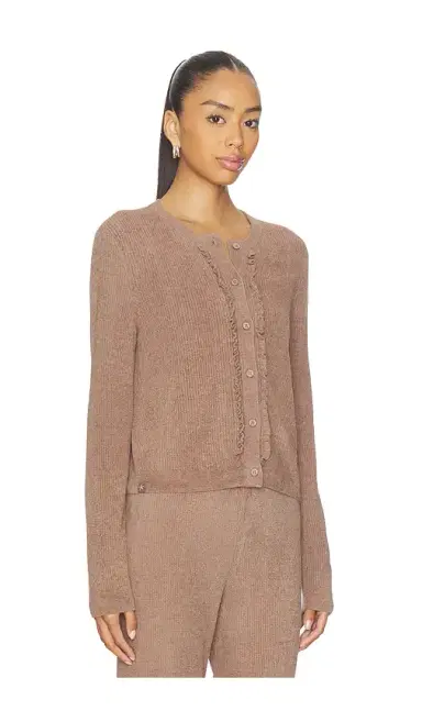 Barefoot Dreams CozyChic Ultra Lite Pointelle Rib Ruffle Front Cardigan | Thumbnail 2