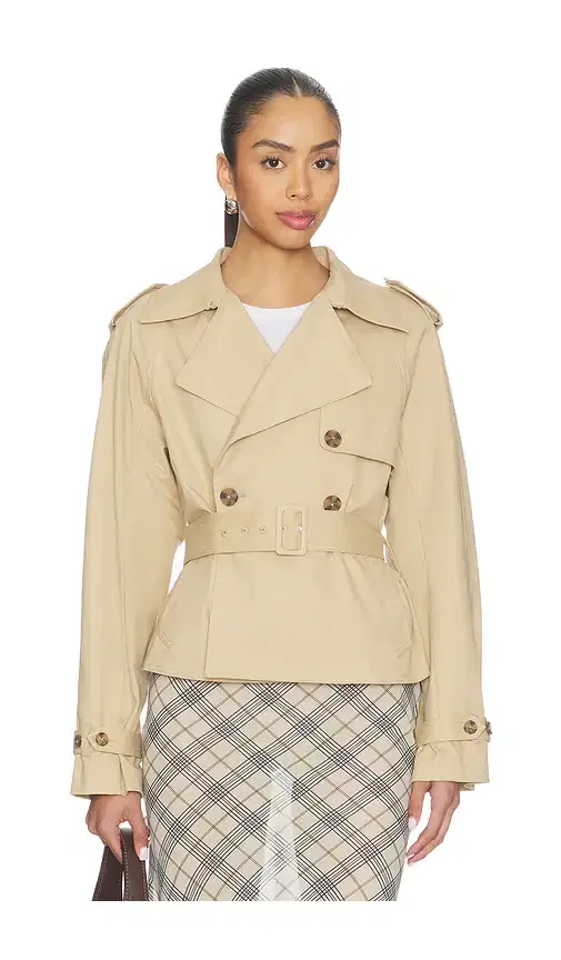 Good American Cropped Trench Jacket