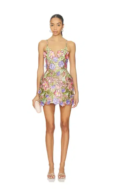 Bronx and Banco Iris Floral Aria V-neck Mini Dress | Thumbnail 1 Bronx and Banco Iris Floral Aria V-neck Mini Dress | Thumbnail 1
