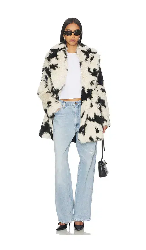 Free People x REVOLVE Jade Cow Fur Coat