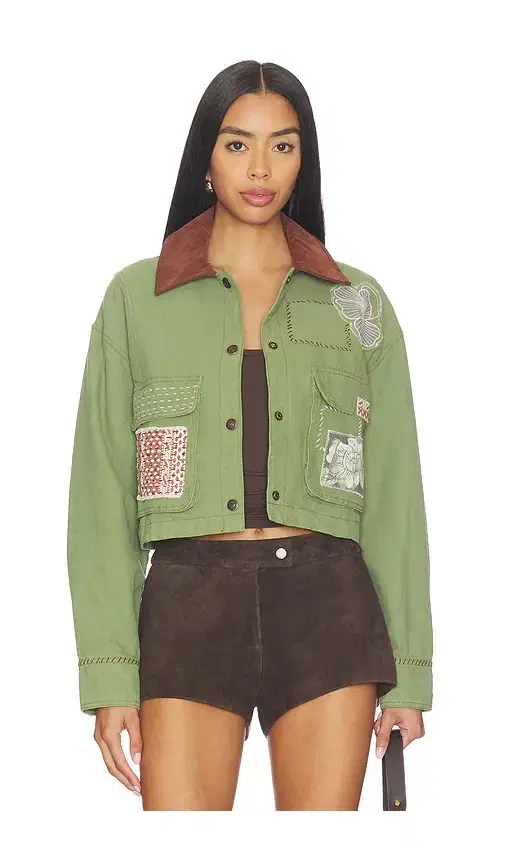 Free People x We The Free Martha Workwear Appliques Jacket