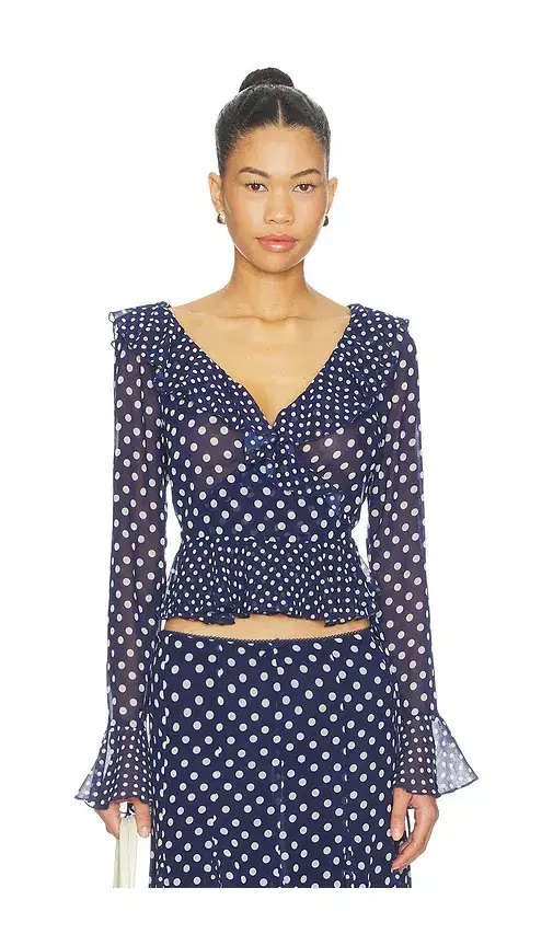 GUIZIO Mallorca Ruffle Wrap Top