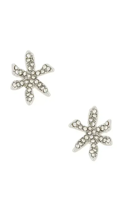 Lele Sadoughi Pave Water Lily Stud Earrings
