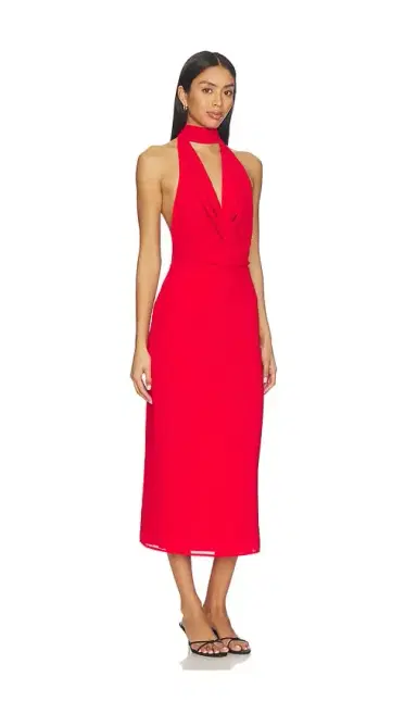 MORE TO COME Ria Halter Midi Dress | Thumbnail 2