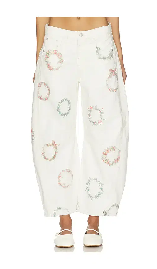 Free People x We The Free Good Luck Printed Barrel In Watercolor Wreath