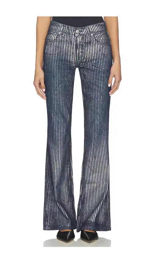 Free People x We The Free West Coast Metallic Flare In Country Blue