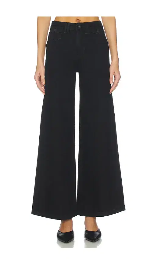 Free People x We The Free Kellee High Rise Palazzo In Black Eyeliner