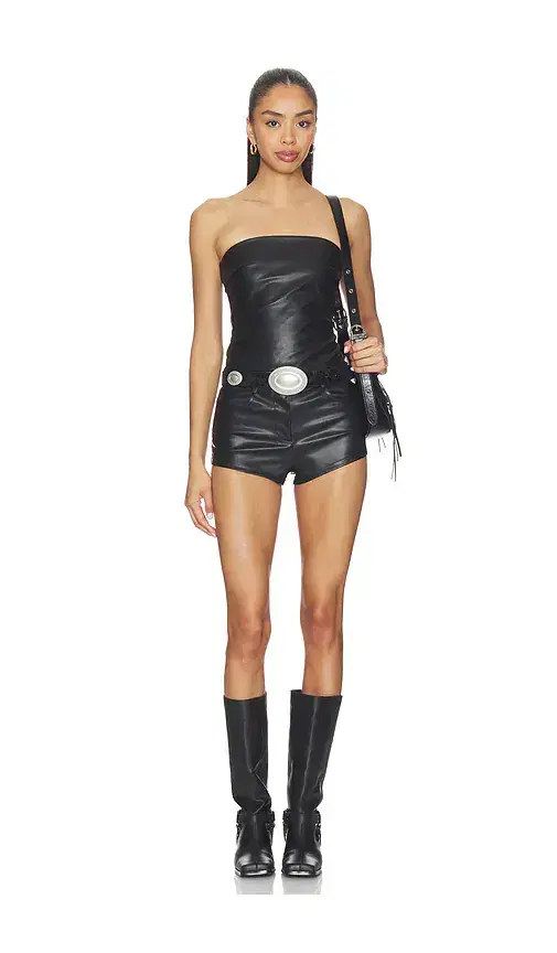 superdown Kayla Faux Leather Short Set