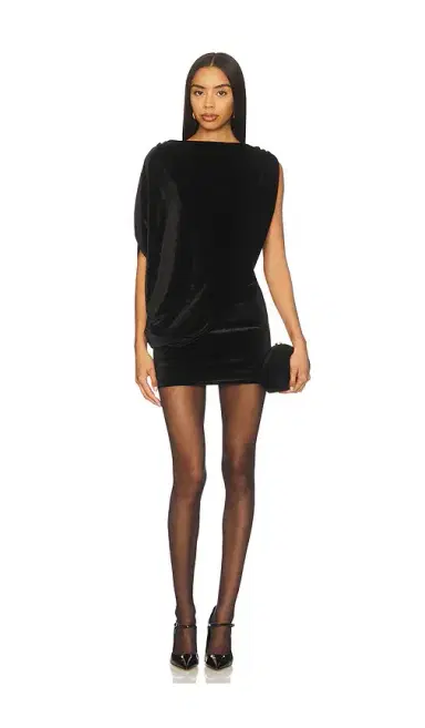 MORE TO COME Annmarie Velvet Mini Dress | Thumbnail 1