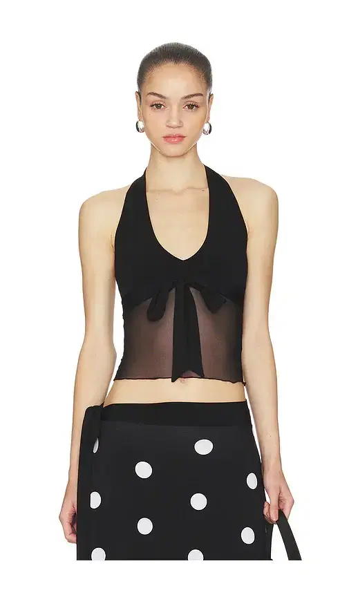 Frankies Bikinis May Mesh Halter Top