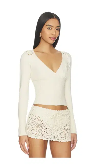 Frankies Bikinis Arlo Cloud Knit Long Sleeve Shirt | Thumbnail 2