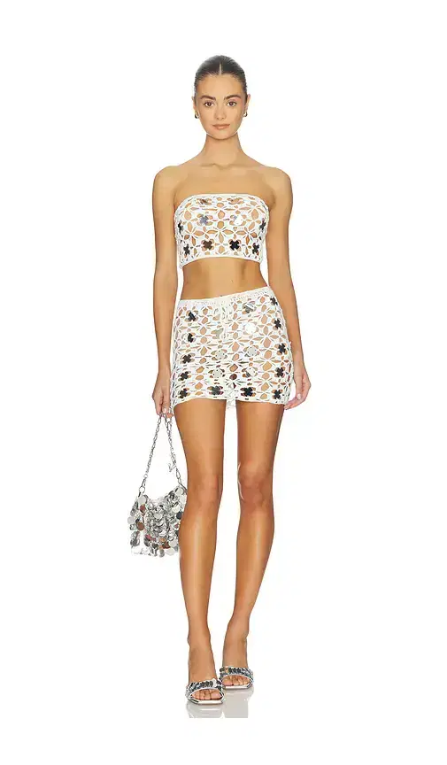 superdown Lacen Crochet Skirt Set