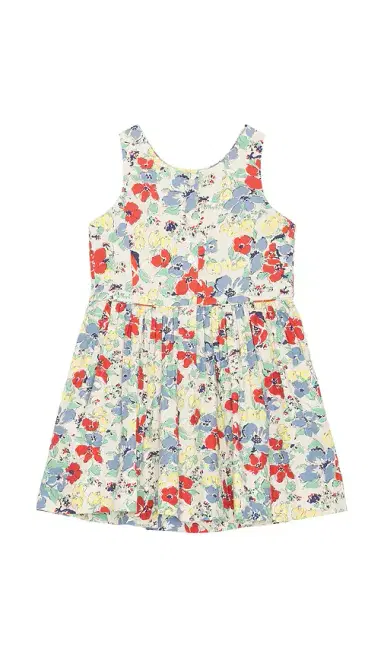 Polo Ralph Lauren Sleeveless Poplin Floral Printed Flare Dress | Thumbnail 2