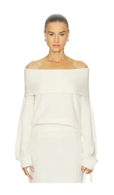 NAADAM Premium Cashmino Ribbed Draped Top | Thumbnail 1 NAADAM Premium Cashmino Ribbed Draped Top | Thumbnail 1