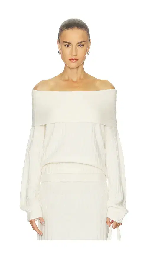 NAADAM Premium Cashmino Ribbed Draped Top