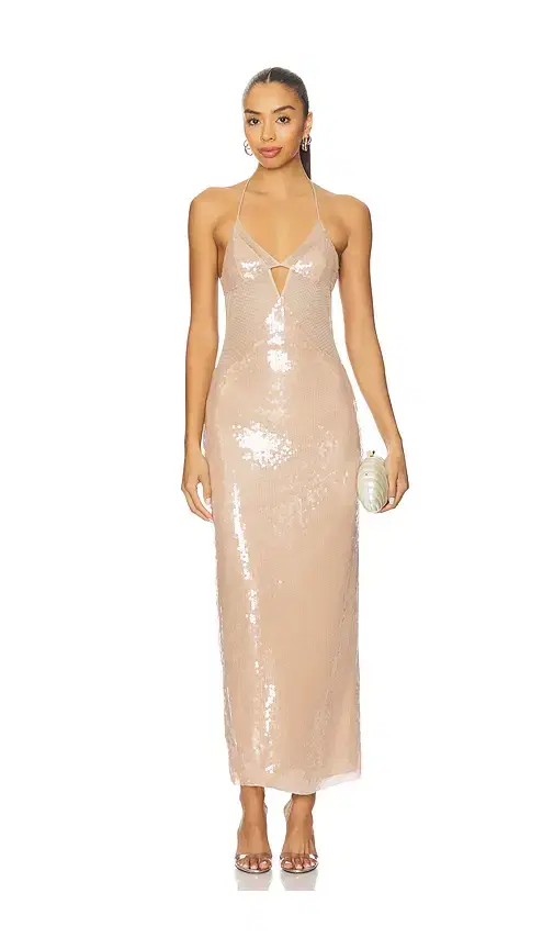 Ceren Ocak Sequin Cut-Out Dress