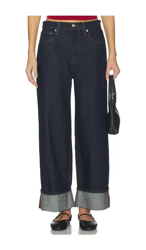 Good American Good Standard Baggy Cuffed Jeans