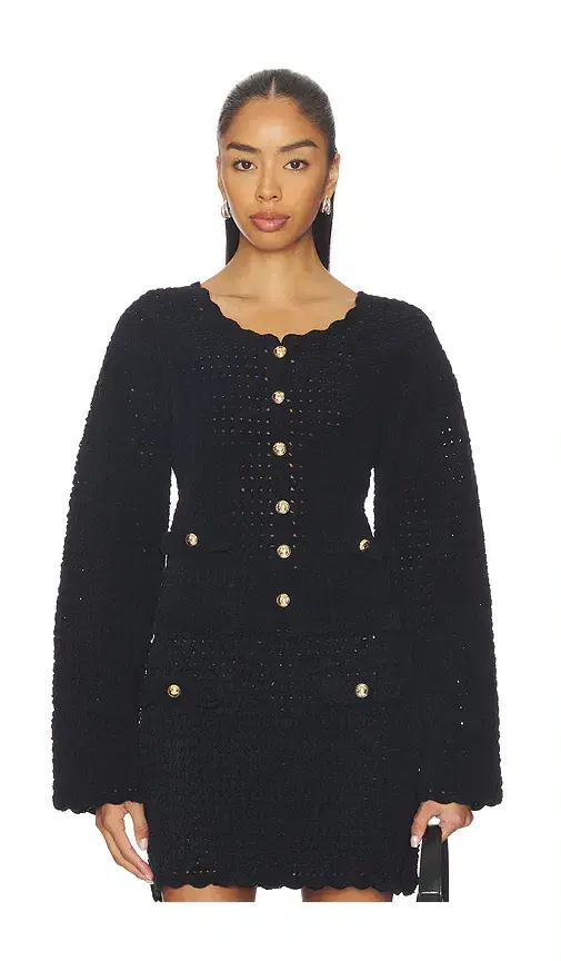 Ganni Chenille Crochet Cardigan