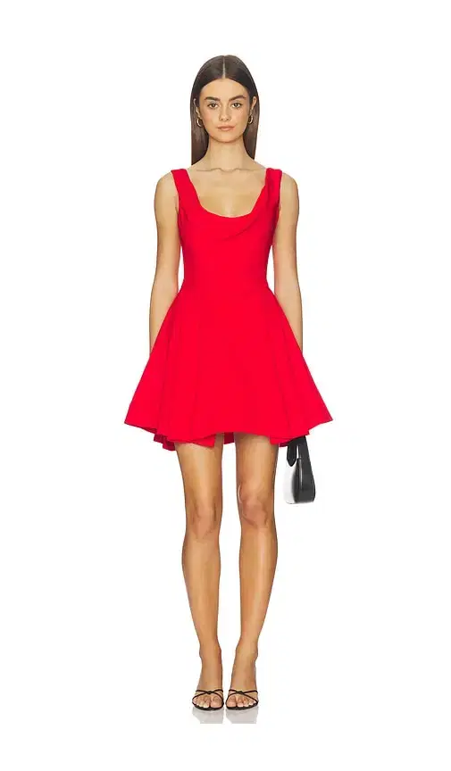 Alice + Olivia Alice + Olivia Estrella Draped Flare Mini Dress