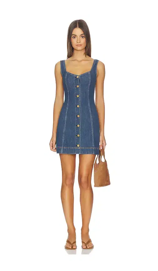 Alice + Olivia Alice + Olivia Bea Sweetheart Denim Mini Dress