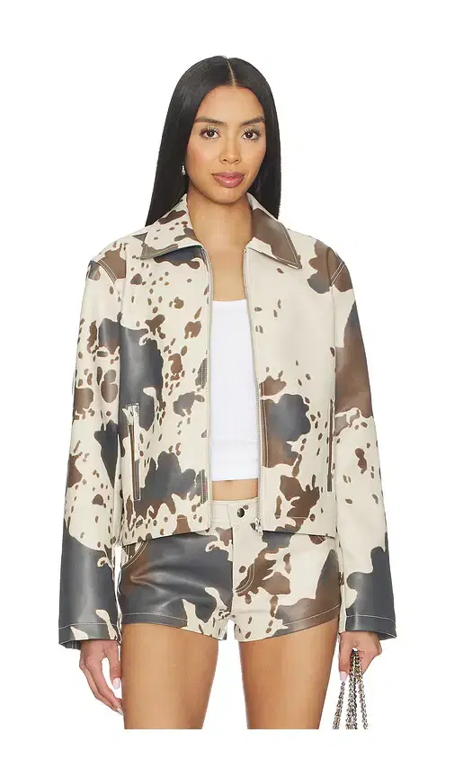 superdown Clara Cow Print Jacket