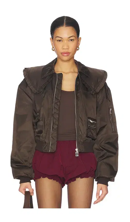 Ganni Duchesse Nylon Bomber Jacket