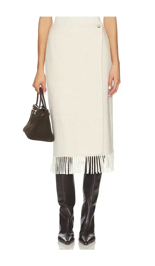 Polo Ralph Lauren Fringe Herringbone Wrap Skirt