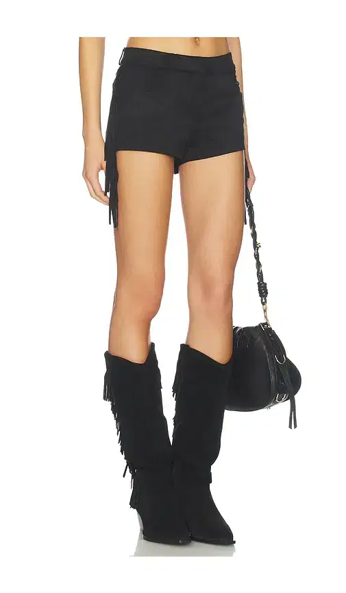 superdown Karina Fringe Faux Suede Short