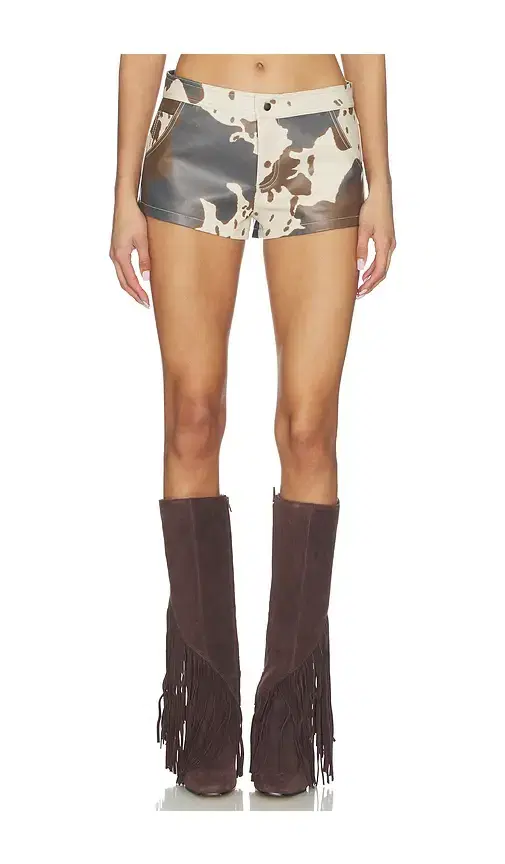 superdown Clara Cow Print Short