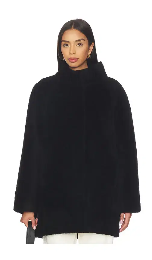 AEXAE Shearling High Neck Mid Length Jacket