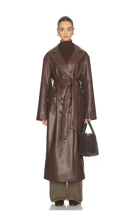 ALL THE WAYS Carey Faux Leather Trench