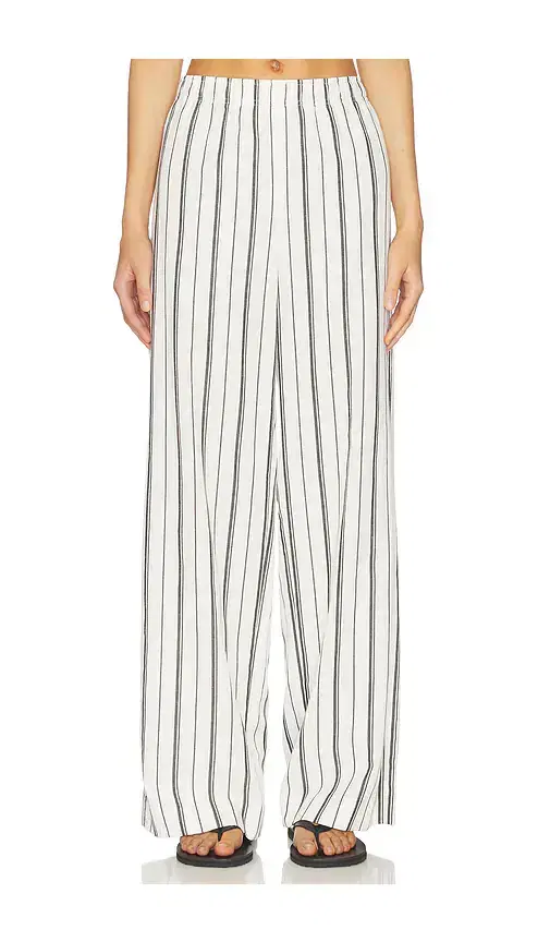 Vince Resort Stripe Drawstring Pull On Pant