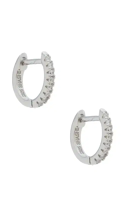 SHASHI Micro Pave Huggie Earrings