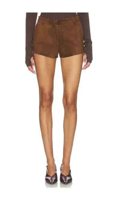 AEXAE Leather Suede Mini Short | Thumbnail 1