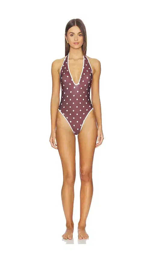 Rowen Rose V Neck Backless Swimsuit