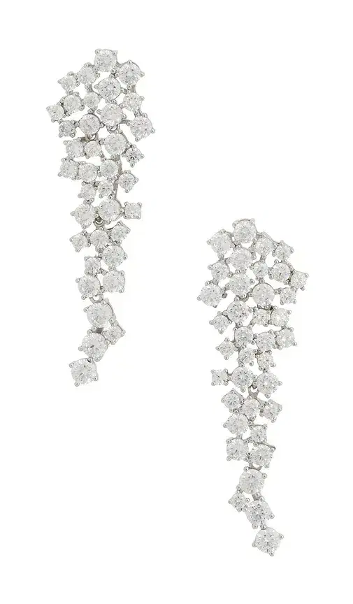 SHASHI Argent Pave Earring