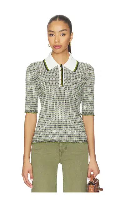 Veronica Beard Soza Polo Top | Thumbnail 1 Veronica Beard Soza Polo Top | Thumbnail 1