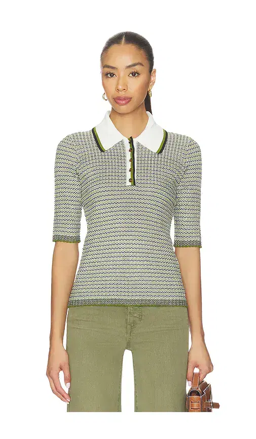 Veronica Beard Soza Polo Top