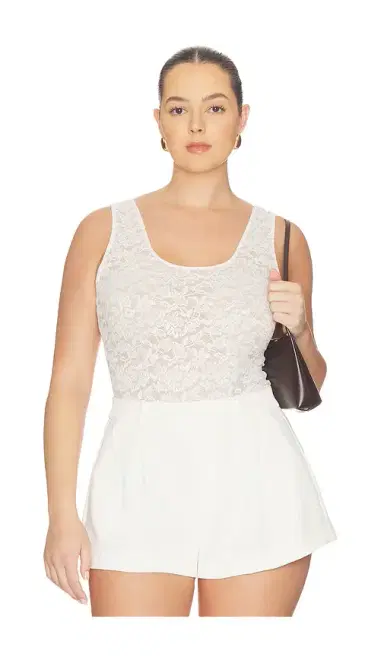 Good American Stretch Lace Scoop Tank Bodysuit | Thumbnail 2
