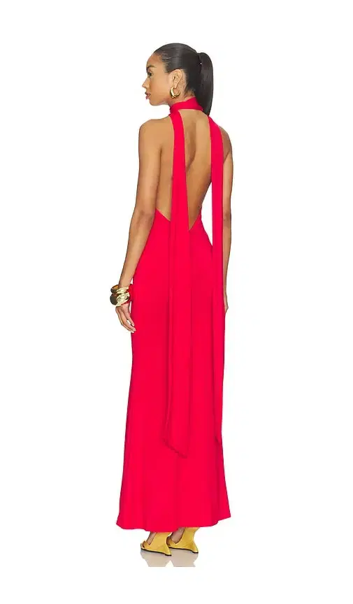 GUIZIO Scarf Open Neck Dress