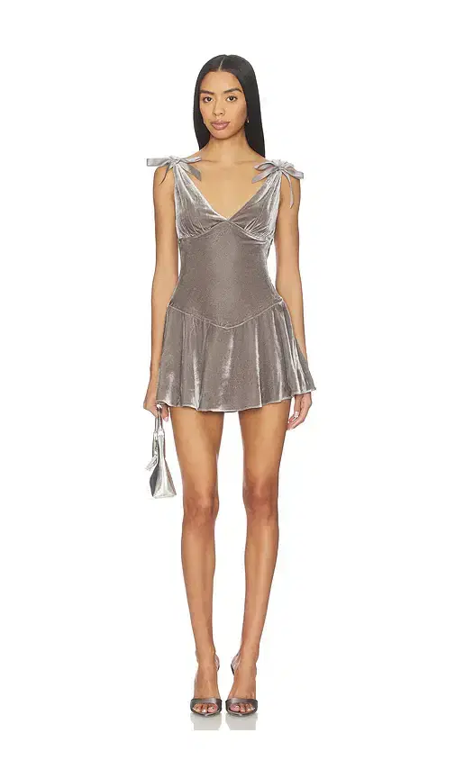 GUIZIO Bow Detail Mini Dress