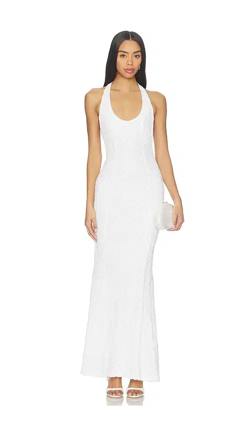 GUIZIO Scarf Open Neck Dress