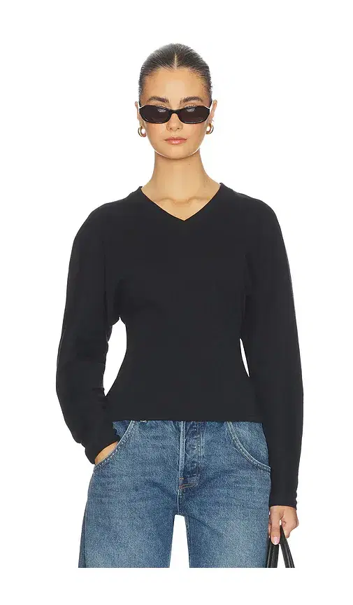 EB Denim Acacia V Neck Long Sleeve Top