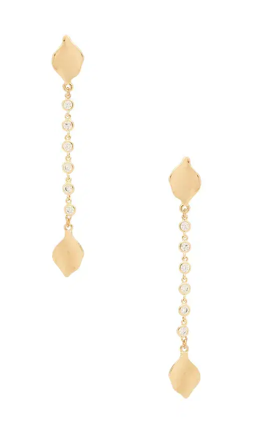 Ettika Crystal Bloom & Chain Linear Earrings