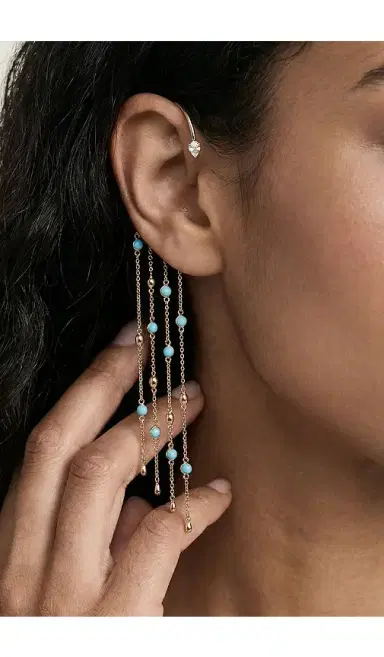 Ettika Linear Chains Statement Ear Cuff | Thumbnail 2