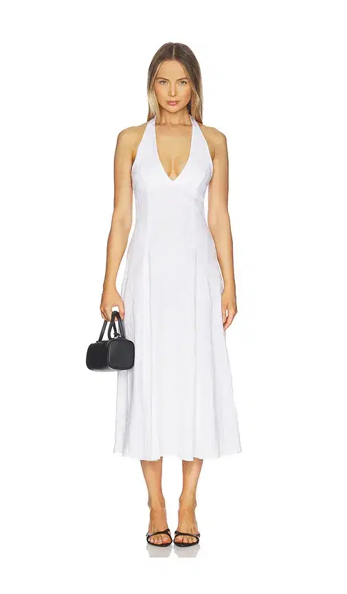 Linen Halter Neck Maxi Dress