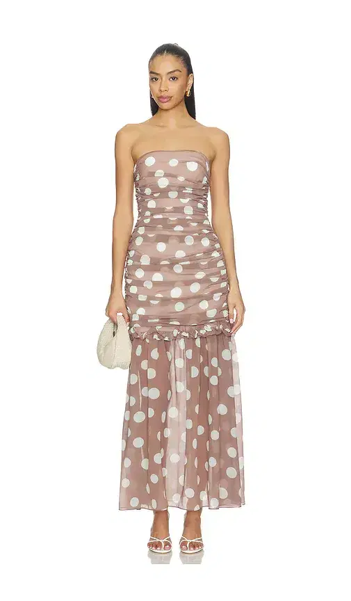 Elliatt Sola Polkadot Strapless Gown